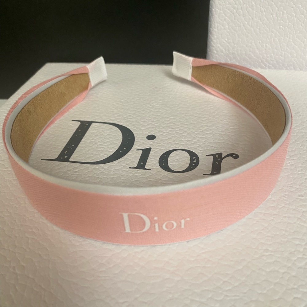 Dior Pink and White Ribbon Headband